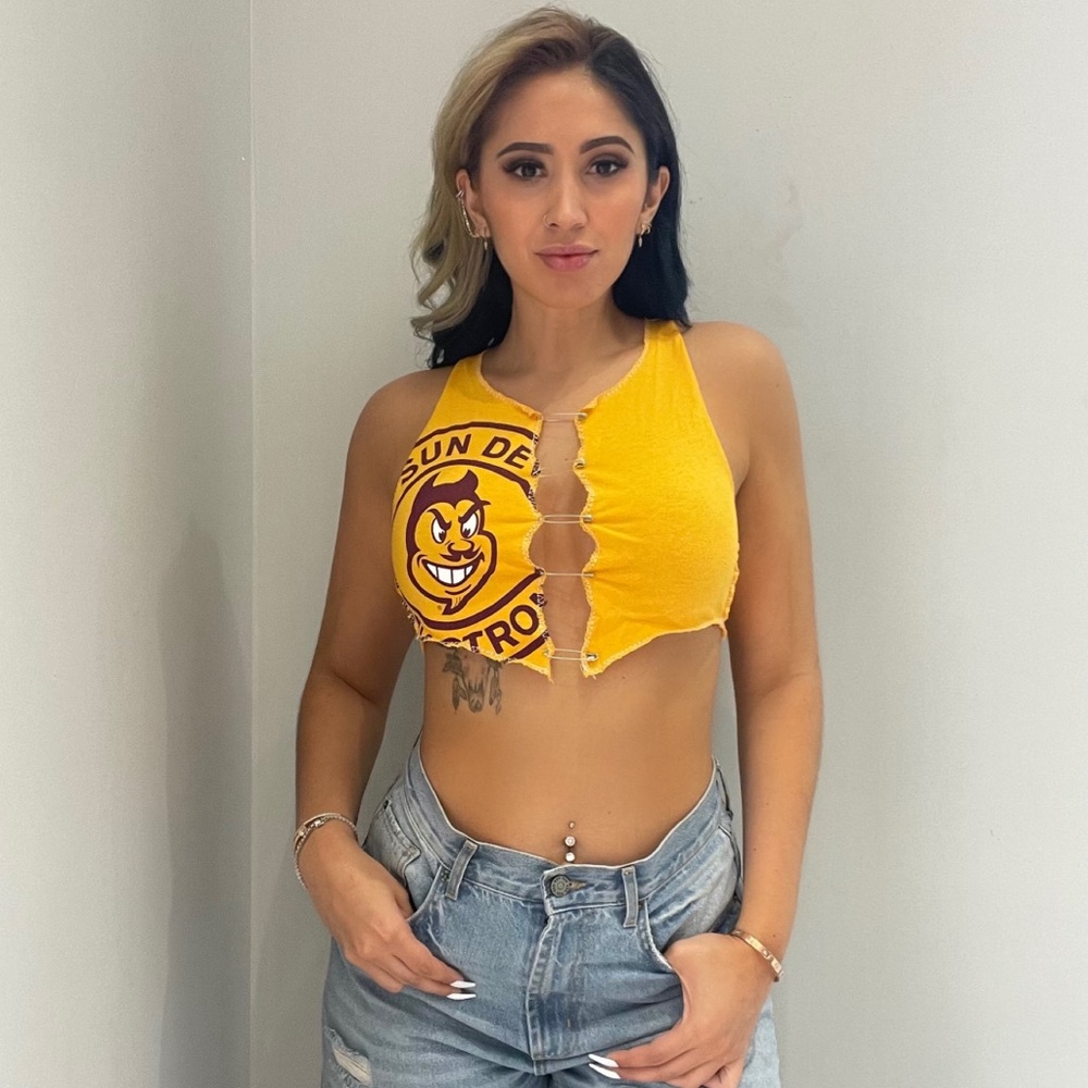 SOLD! Arizona State University Safety Pin Top